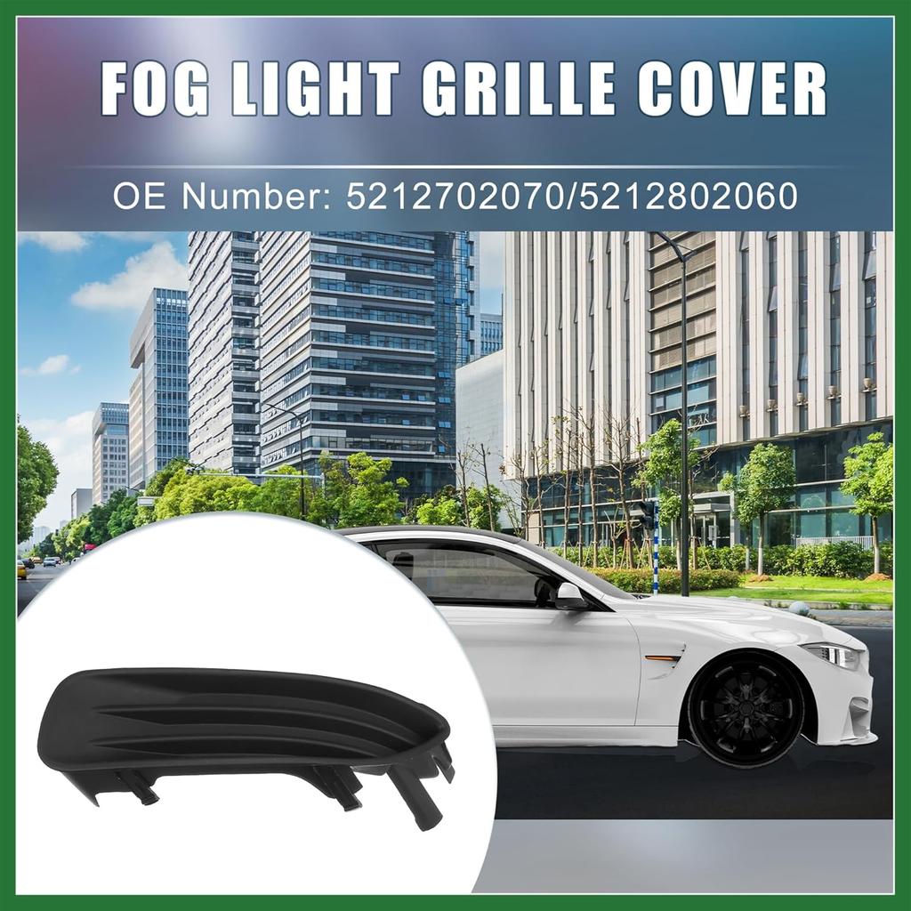 Motoforti Left Right Side Fog Light Grille Cover Trim NO.5212702070/5212802060 for Toyota Corolla 2003 2004 2005 Black 1 Pair Long-lasting