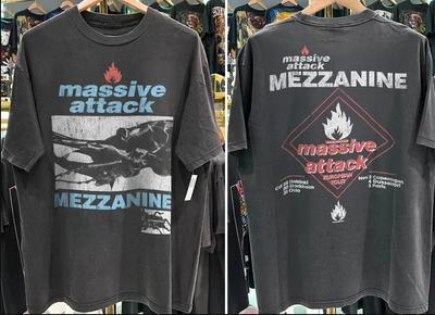 MASSIVE ATTACK MEZZANINE EURO TOUR T-shirt a maniche corte RISTAMPA taglia S-5XL