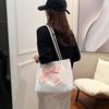 Yogodlns Summer Fashion Large Capacity Student Bow Decor Shoulder Bag New Versatile Women's Bucket Tote Bag For Work Travel
