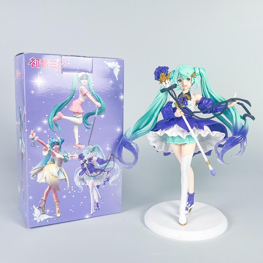 Anime Pequeño Diablo Hatsune Miku Hecho a Mano Pequeño Mapache Chuyin Ángel Oscuro Hecho a Mano Modelo de PVC Adornos Periféricos de Animación