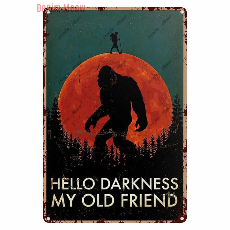 Vintage Bigfoot Crossing Metal Wall Decor, Warning Bigfoot Area, Tin Signs, Retro Decorative Stickers, Home Decor,  WY288