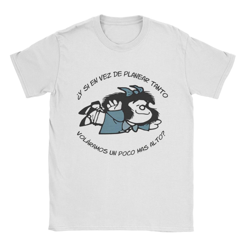 Mafalda Unisex Unisex T Shirts Quino Argentina Cartoon Hipster Tees Short Sleeve Crewneck Tshirts 100 Cotton Graphic Clothes