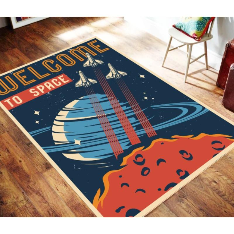 Raven Moon Gothic Rug Black Gold Baroque Rug Mysterious Crow Design for Elegant Dark Home Occult Decor Having Aesthetic Appeal