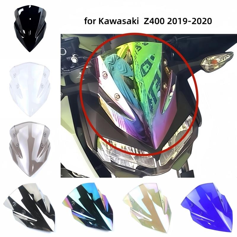 Motorcycle Windshield Air Deflector Front Windshield Flow Guide Plate Double Bubble for Kawasaki Z 400 Z400 -