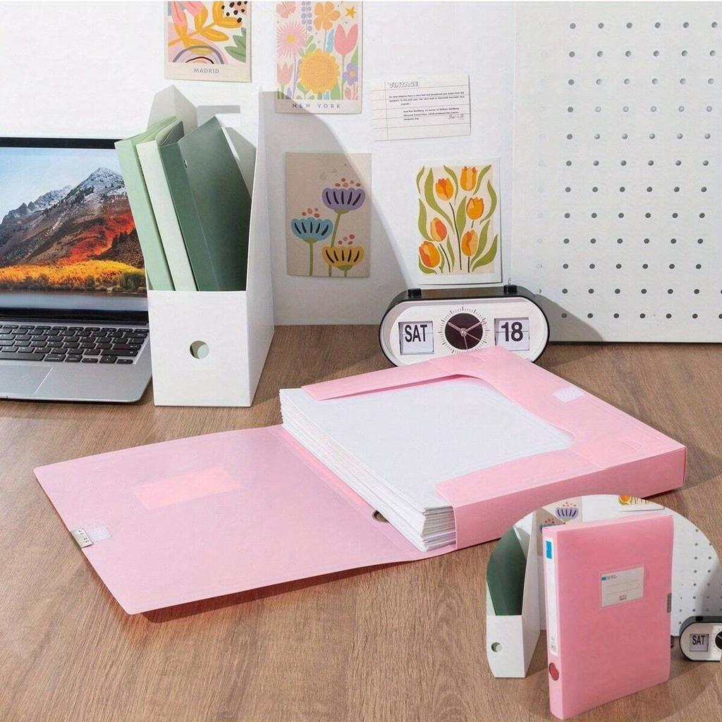 A4 Pastel Plastic File Folders - Heavy-Duty High Quality Document Organizer with Snap Closure, Multi-Color Assortment for Office