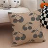 Hand-Painted Cherries Cushion Cover Linen Pillow Case Soft Breathable Protective Couch Room Decoration