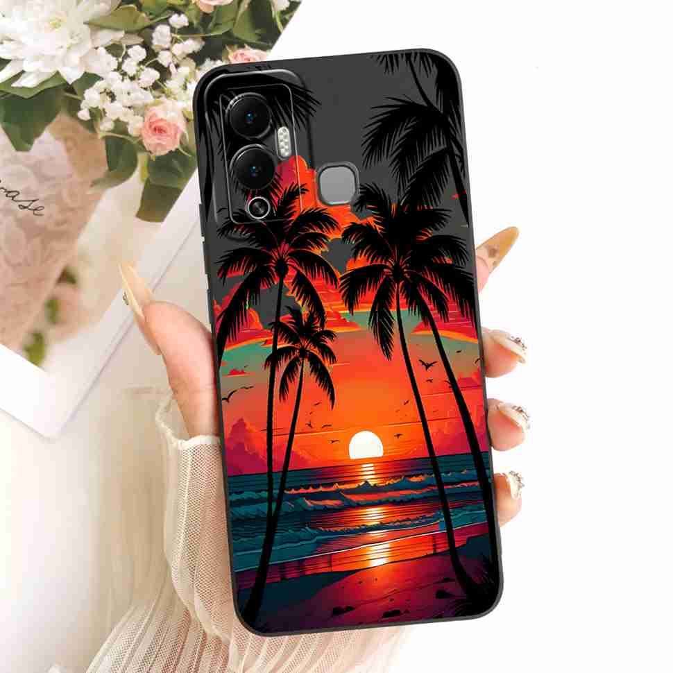 Casing For Infinix Hot 12 Play Cover X6816C X6816 Silicone Cat Dragon Pattern Case For Infinix Hot12 Hot 12 Play Shell Covers