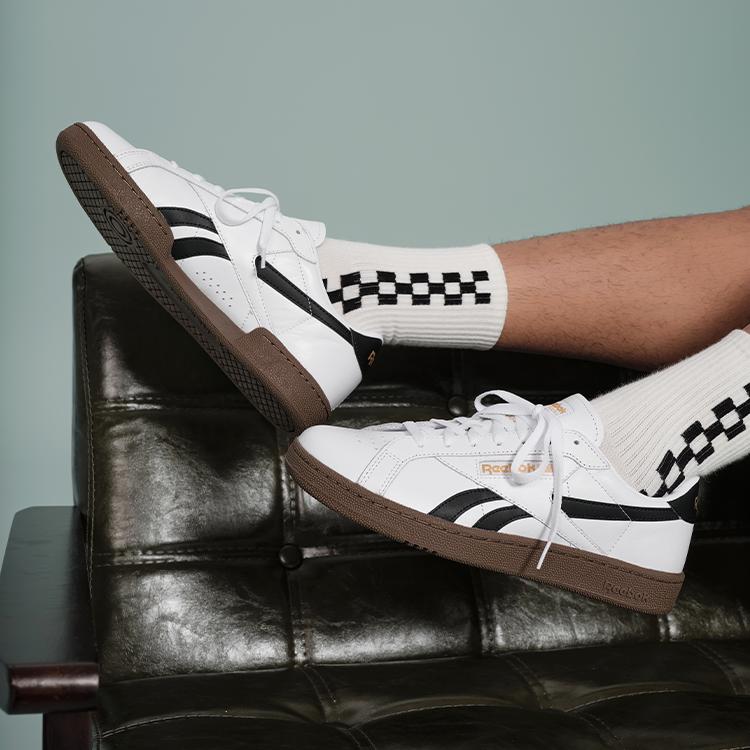 Reebok Club C Grounds UK White Black Gum Unisex Sneakers 100202325