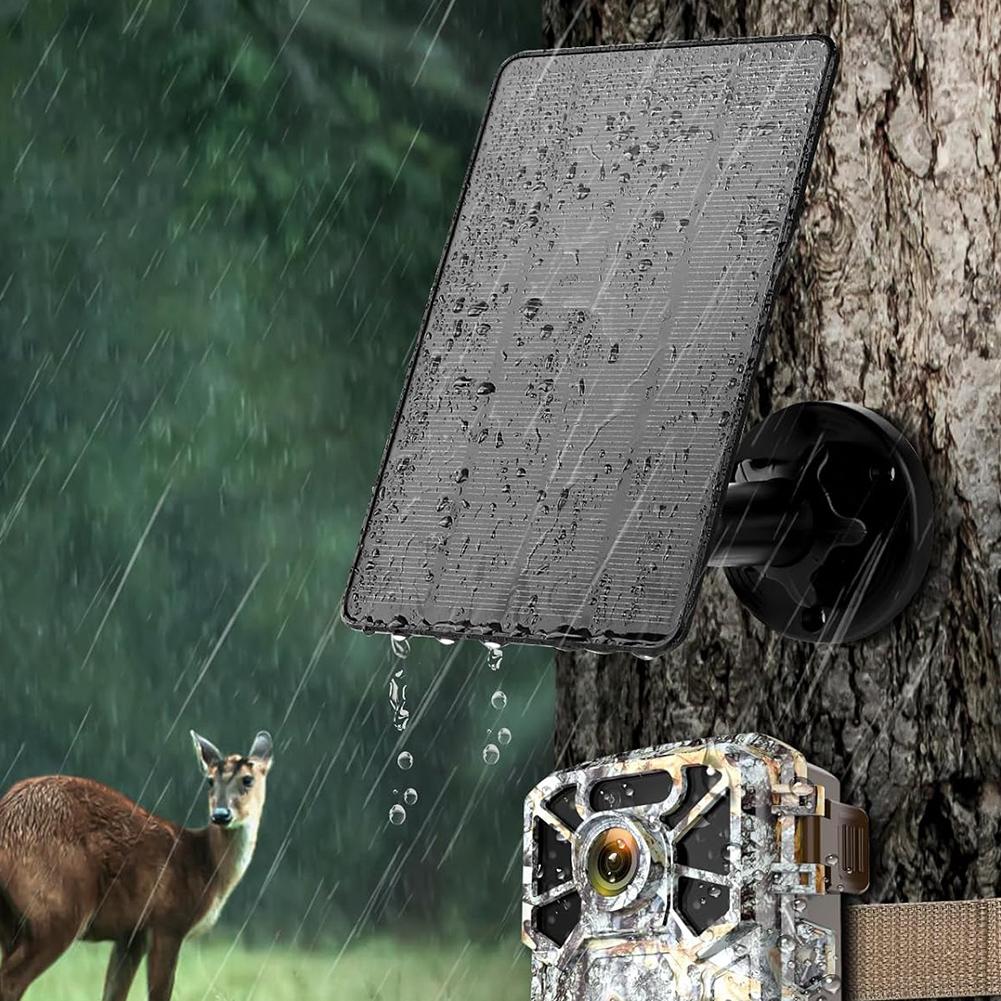 3W 12V/6V Solar Panel Charger 360° Rotation Build-in 5000mAH Battery Solar Panel Kit Trail Cam Solar Panel for Hunting Camera