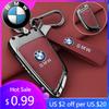 BAGC4 2026 Car Sticker Premium Leather Key Case Shell Buckle Special Car Key Cover For BMW X1 X3 X5 X6 X7 1 3 5 6 7 Series G20 G30 G11