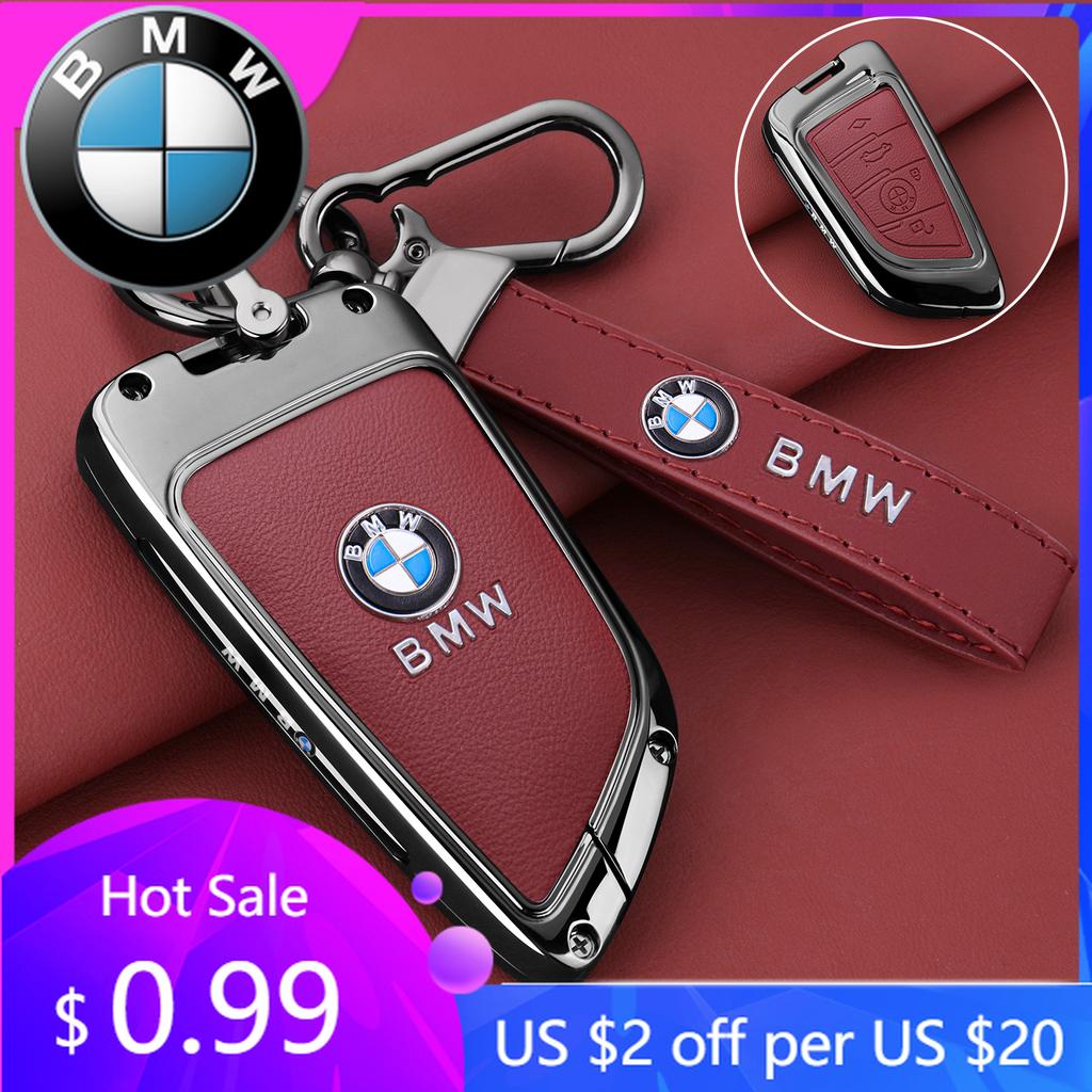 BAGC4 2026 Car Sticker Premium Leather Key Case Shell Buckle Special Car Key Cover For BMW X1 X3 X5 X6 X7 1 3 5 6 7 Series G20 G30 G11