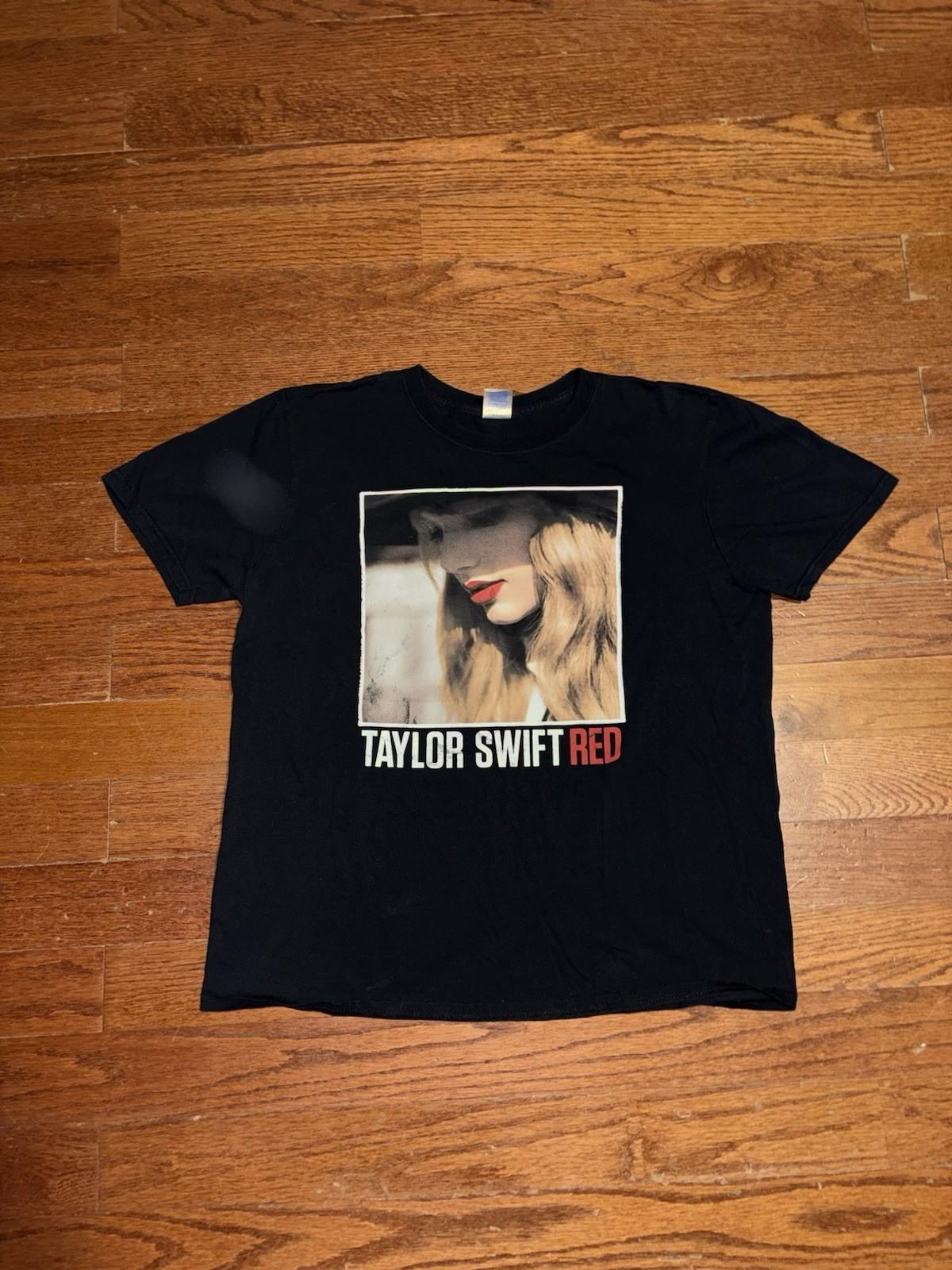 Мужская черная футболка Taylor Swift Red, размер L, стиль Y2K, с коротким рукавом, поп-кантри, редкая, 00-е, унисекс XL