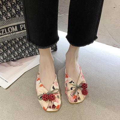 Fashion Outside Shoes Square Toe Slides Designer Luxury Women's Slippers and Ladies Sandals Elegant Fashionable Pvc Wholesale 39 Shoe