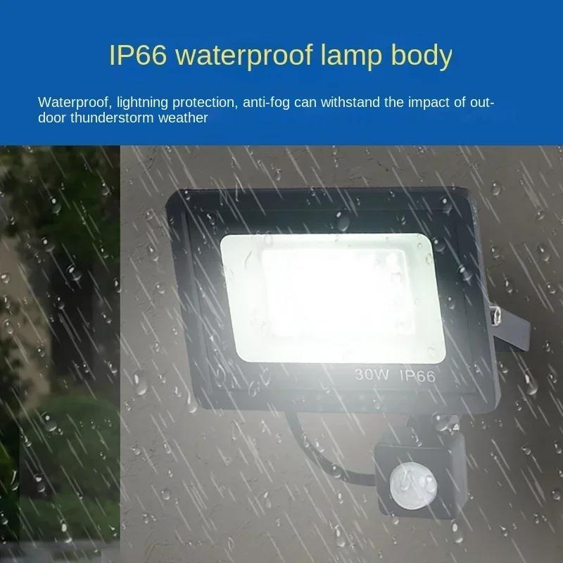 LED Floodlights With Motion Sensor Waterproof Outdoor Led Spotlight Garden Garage Street Wall Lamp 220V 100W 50W 30W 20W 10W
