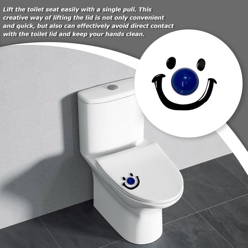 Toilet Seat Lifter Toilet Ring Handle Smiling Face Shape Button Replacement Parts Lifty Avoid Pusher For Avoid Touching