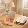 2Pcs Cream Series Jewelry Storage Box Mini Sundry Items Storage Box Earrings Necklaces and Rings