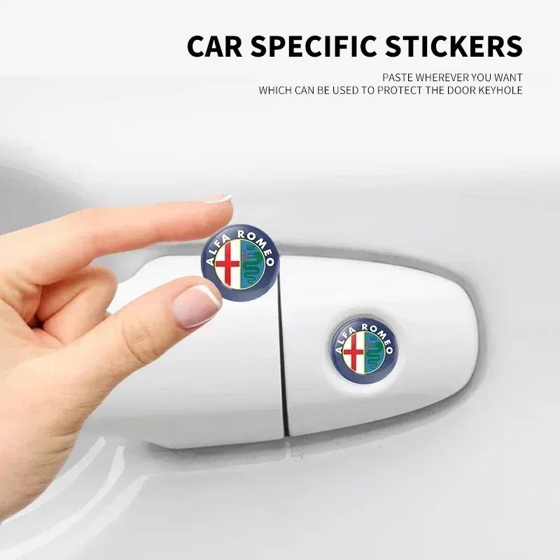 Car Stickers For Alfa Romeo Car Door Lock Keyhole Sticker Auto Key Sticker Emblem For Alfa Romeo Giulia Stelvio Giulietta 156 15