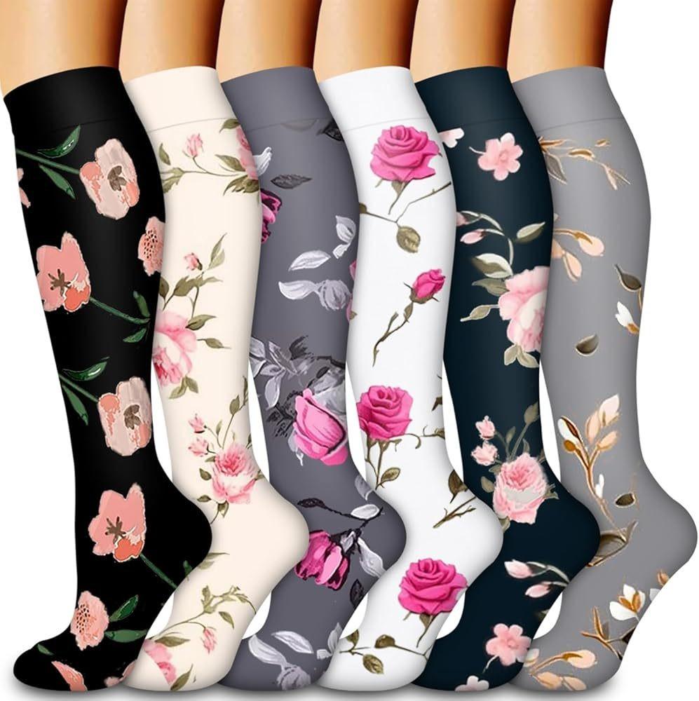 6Pairs Compression Socks For Women And Men - Best For Circulation, Running, Athletic, Recover, Travel