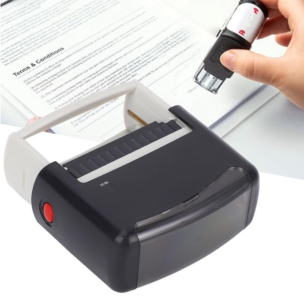 Letter Stamper Refillable Reusable 58x22MM Portable Design High Visibility Automatic Stamper with Tweezers for Office Stamping