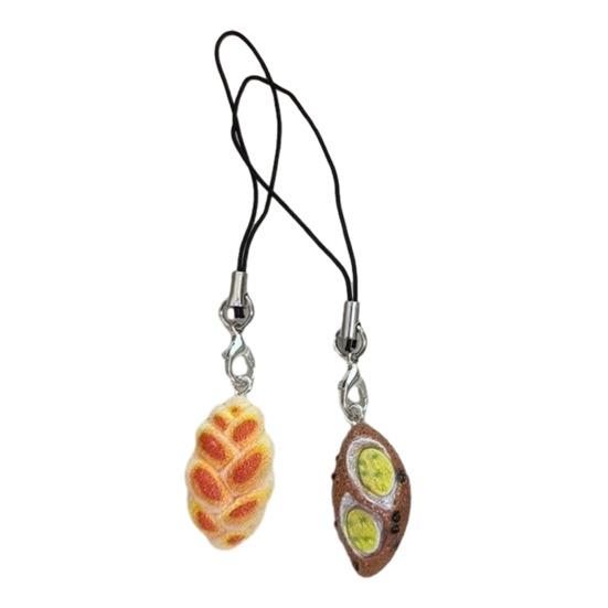 

2Pcs Keychain Pendant Simulated Food Toy Shape Resin Key Chain with Universal Lobster Clasp Lanyard Backpack Accessory B Random Style