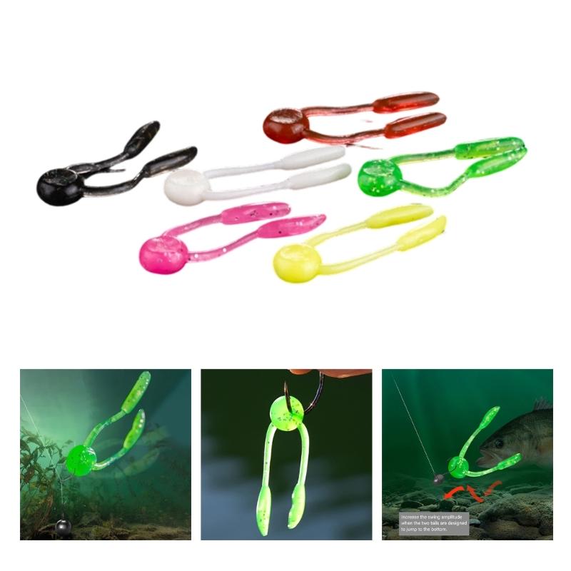 20pack Elastics Fishing Lures Durability Soft Wriggling Baits Ideal For Streams Pond And Competitions