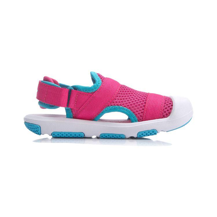 Li Ning Kids Sports Lifestyle Series Velcro Comfortable Durable Lightweight Sandals Kids Sandals Blue Pink YKAP114-6