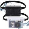2 PACK Waterproof Waist Phone Bag Large Capacity Swimming Storage Pouch Clear Belt Waist Pack