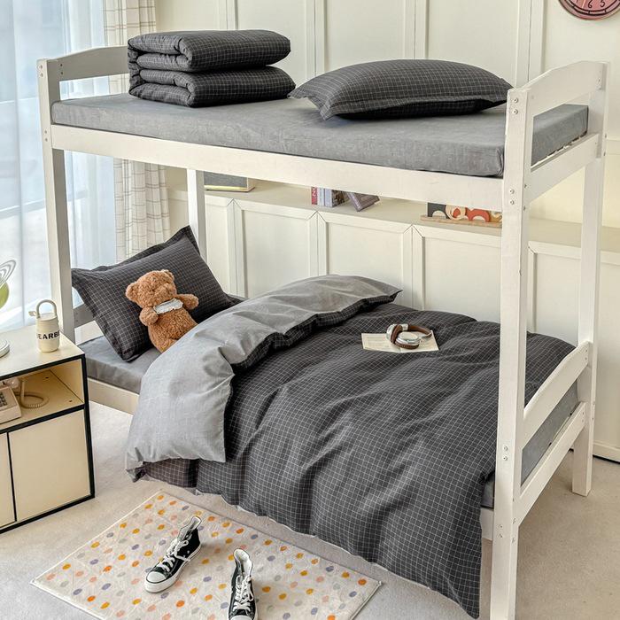 Dormitory/Student Bedding Set: Includes 3-Piece Bed Sheet & Duvet Cover and 6-Piece School Bunk Bed Set.