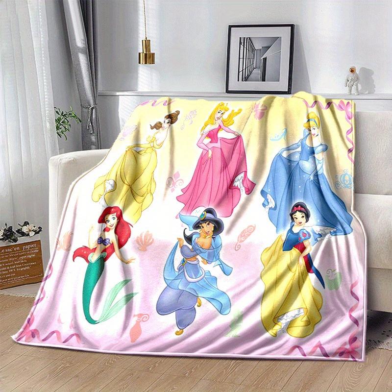 1pc Princess Printing Blanket - Soft, All-Season Throw for Living Room, Bedroom,Personalized Gift with Adorable Cartoon Design
