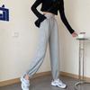 Women's Gray & Black Sports Leggings - 2023 Spring/Summer Casual Sweatpants