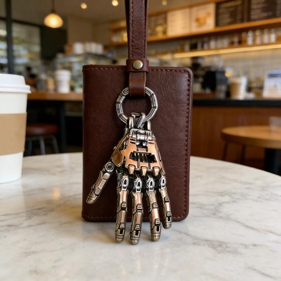 Mekanisk Hand Hänge Steampunk Halsband Hänge Retro Articulerade Fingerleder Robot Hand Berlock Smycken för Män Kvinnor