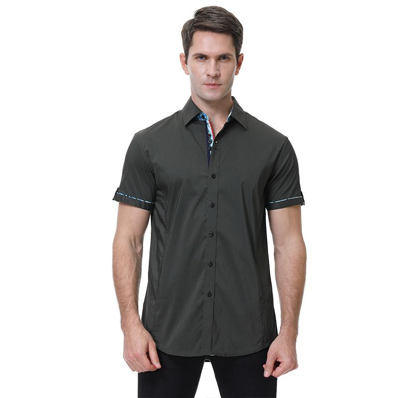 Fashion Lapel No Iron Short Sleeve 