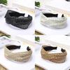 Handgeflochtenes Boho-Stirnband für Damen, Netz-Twist, breiter Haarclip, trendiges Sommer-Haarband, Schwarz, Weiß, Beige, Kaffee