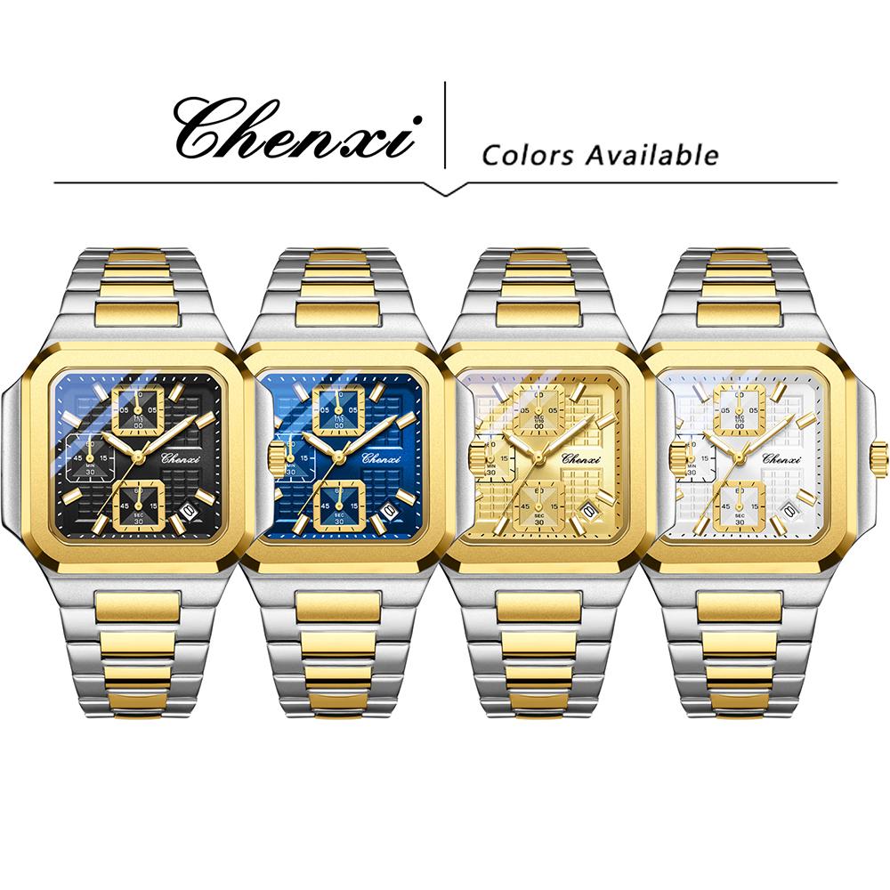 CHENXI High-End Watches for Man Fashion Luminous Business Waterproof Date Gold Stainless Steel Quartz Men's Watch New
