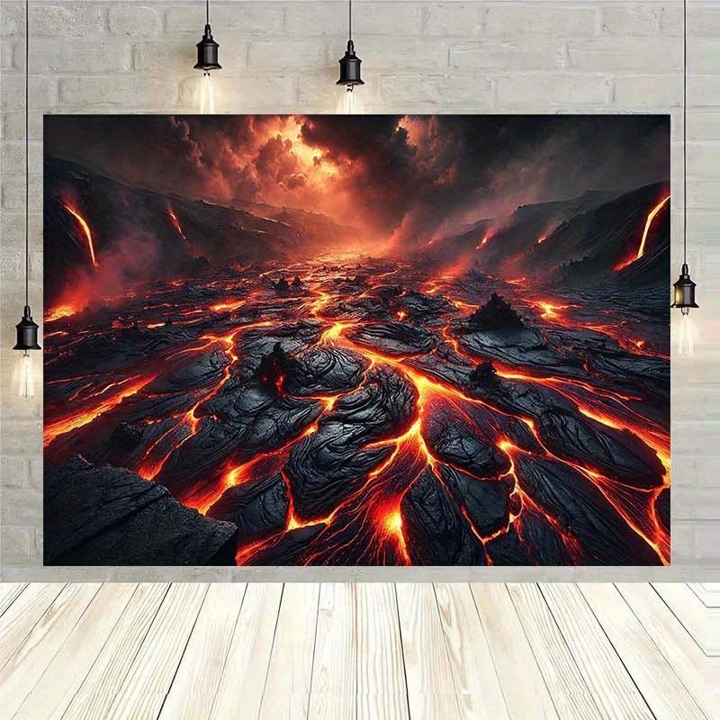 2D, 1 piece of red-hot lava plain background wall hanging fabric, background decoration, room, photography studio prop