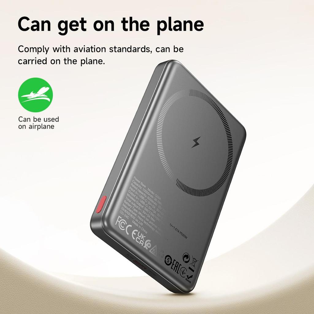 Hoco Q26A 10000mAh 15W Magnetic Wireless Power Bank with PD20W output Fast Charging, Compatible with MagSafe