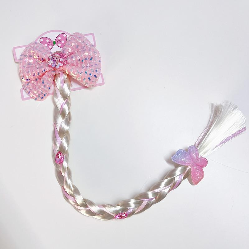 Kids' Cute Starfish Pearl Bow Braid Mesh Wig Ponytail