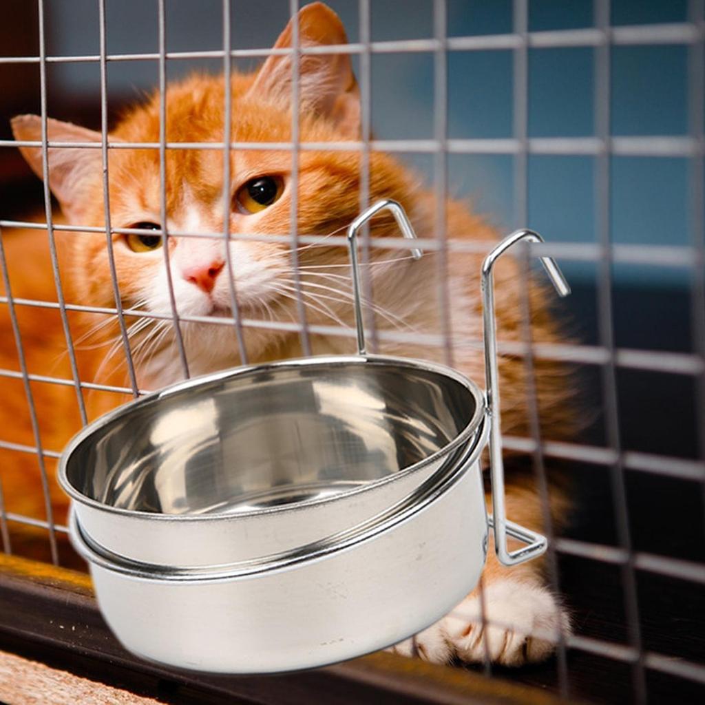 Stainless Steel Dogs Bowl Sturdy Dog Feeder Food Holder for Kitten Small Dog Crate Bunny Feeder Small and Medium Dogs Cats