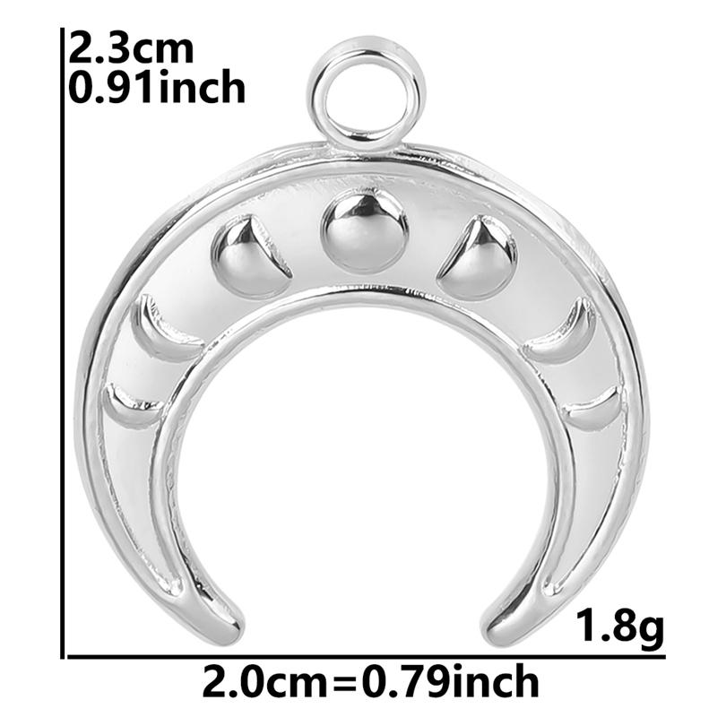 Fashion Moon Charm Pendant Metal 304 Stainless Steel Charms For Jewelry Making Supplies Wicca Components DIY Earrings Bracelets