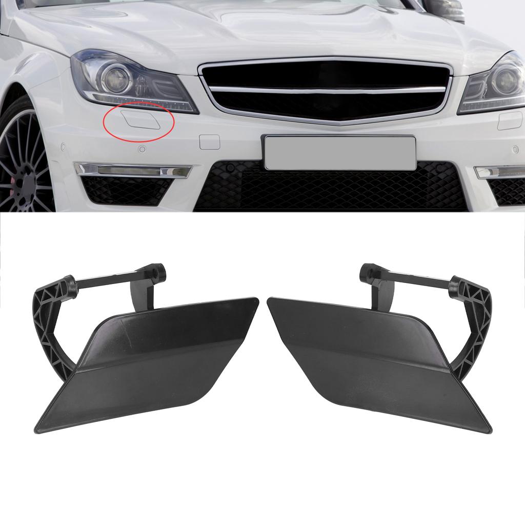 1 Pair Left Right Bumper Headlight Washer Nozzle Cover Bumper Trim Primered Nozzle Cap Replacement for Mercedes W204
