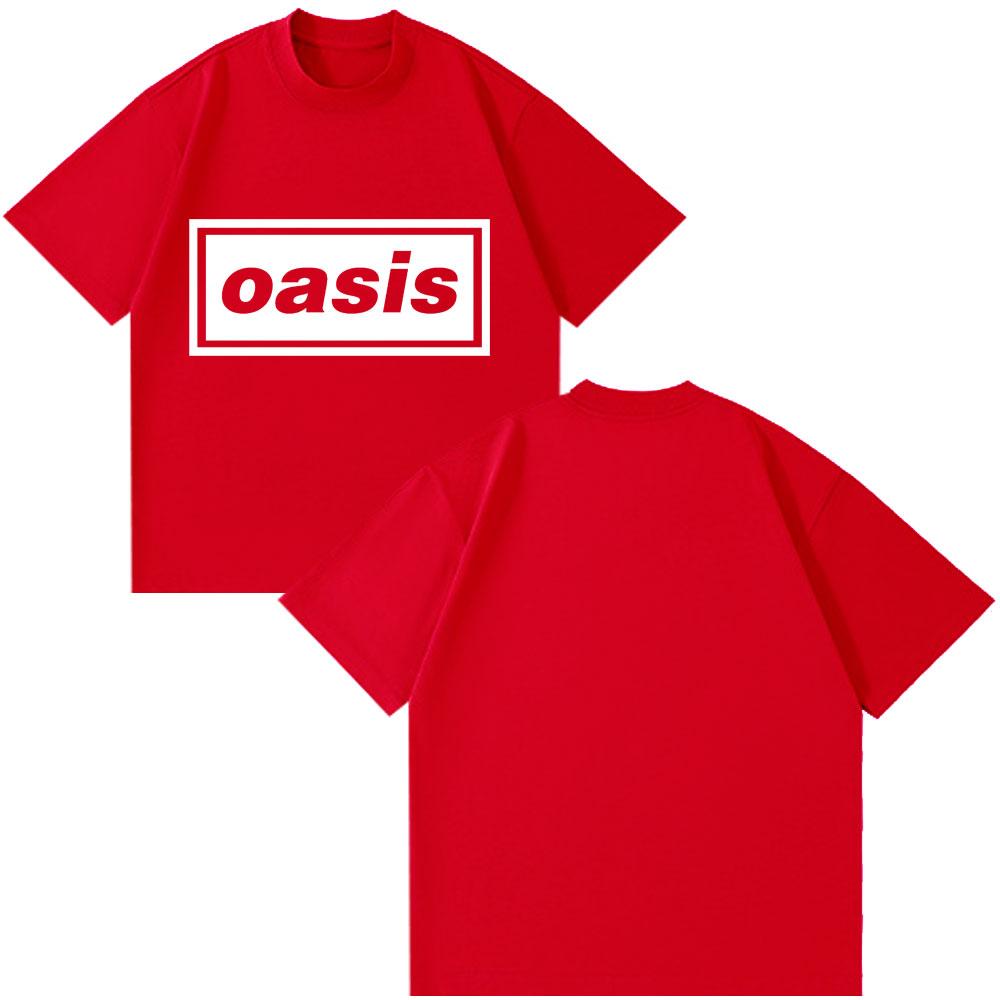 Rock Band O-Oasis Logo Print Vintage Men Women Clothes for Teens  Fashion Clothing Oversized Cotton Oversized Style T-shirts