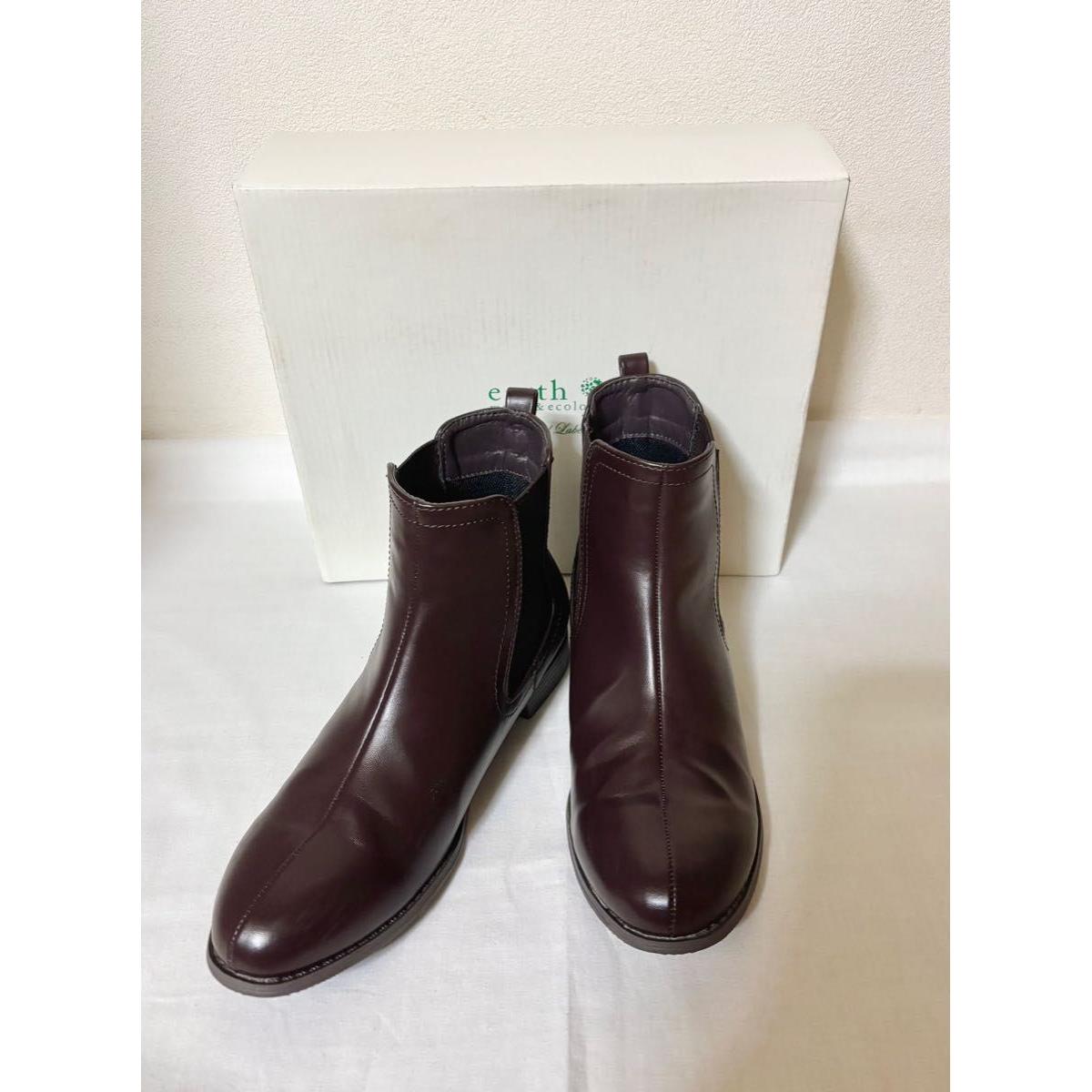 earth music&ecology Side Gore Boots Short Boots Brown Women s