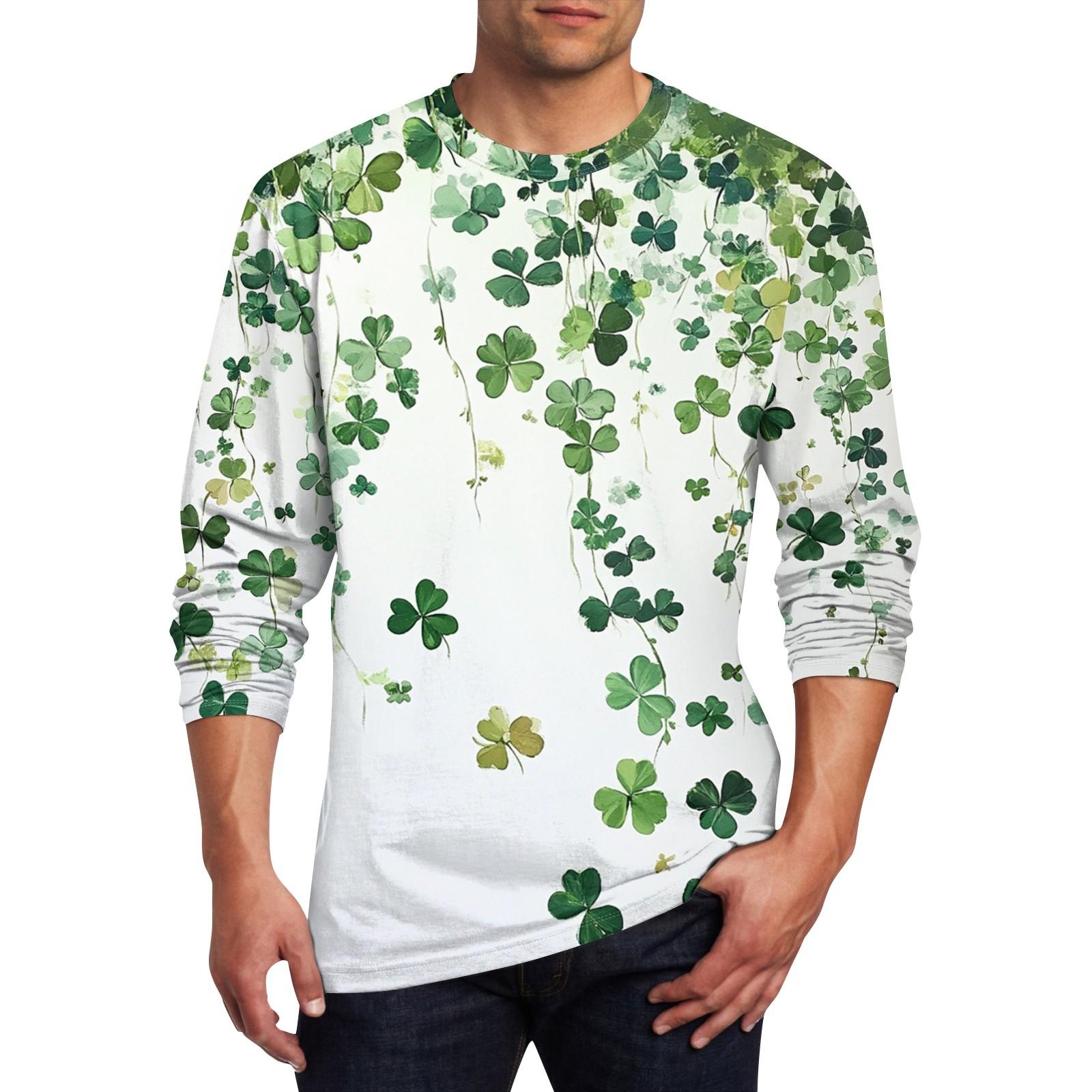 

улица. Мужская футболка с длинным рукавом и принтом Patrick s Print, зеленая, с длинным рукавом XL белый