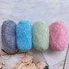 4 Stück buntes Polyester-Wimperngarn-Set - Flauschiges Bastelgarn zum Häkeln, DIY-Handstrickzubehör, Großpackung 400g