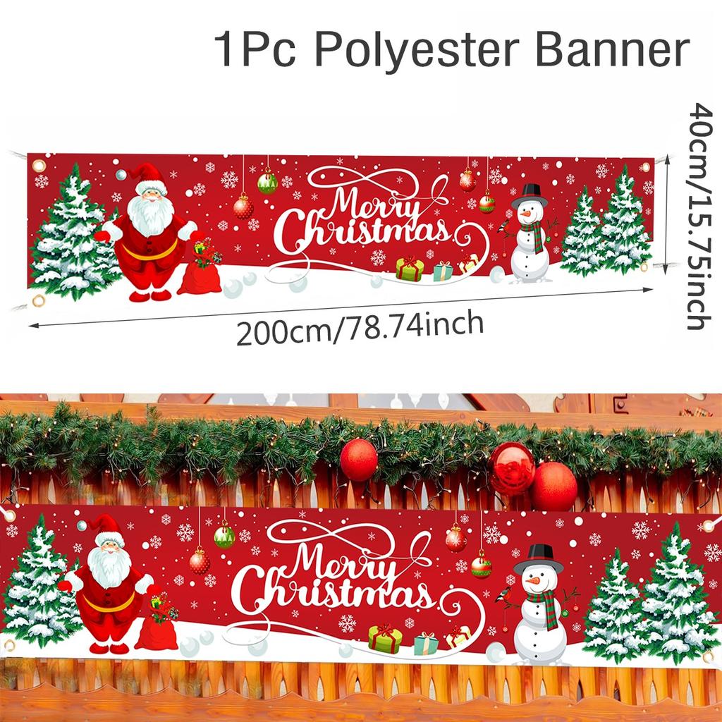Christmas Outdoor Banner Flag Merry Christmas Decoration for Home 2026 Xmas Ornament Navidad Natal Noel Gift Happy New Year 2026