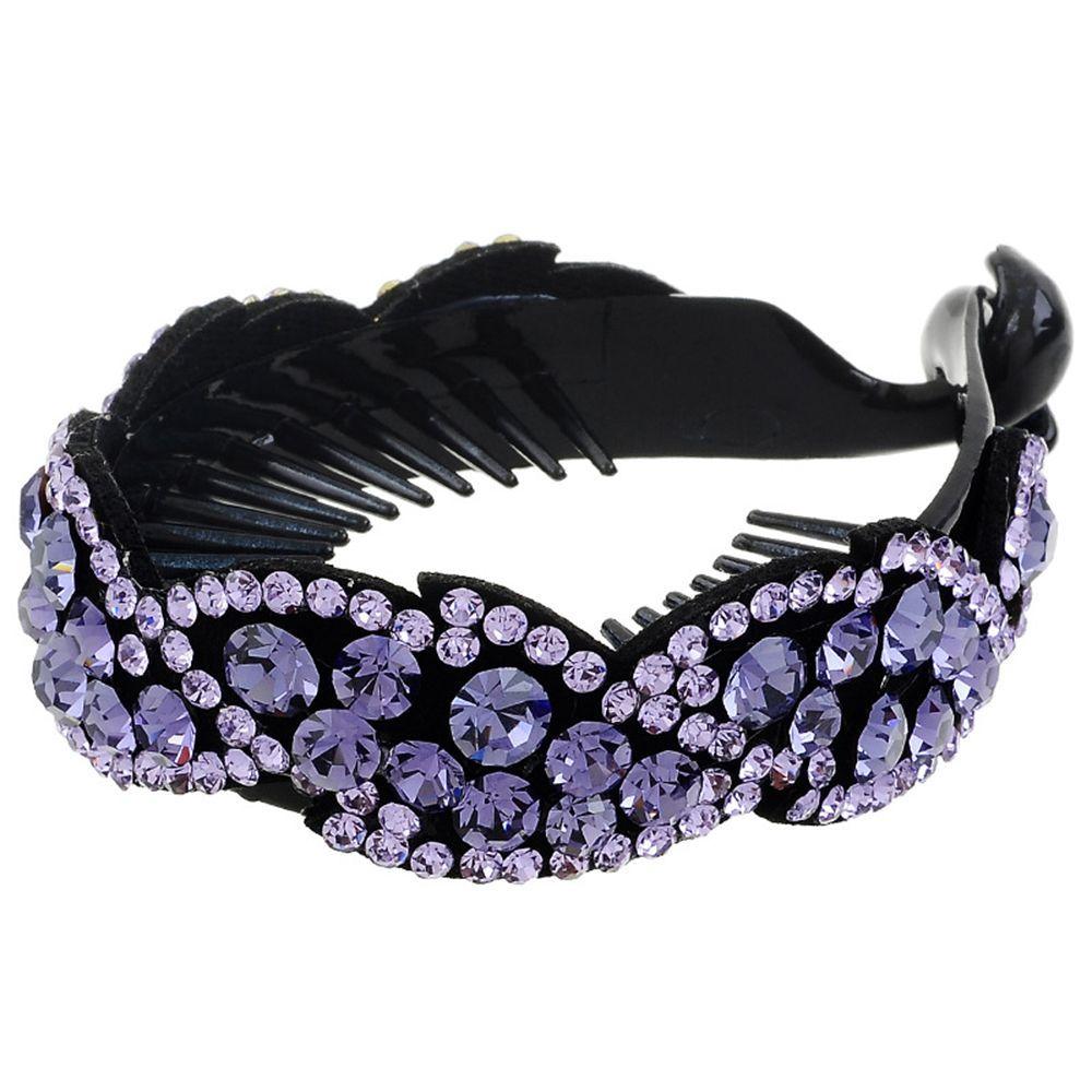 Barrettes Rhinestone Women Hair Claws Hairpin Leaves Shape Headwear