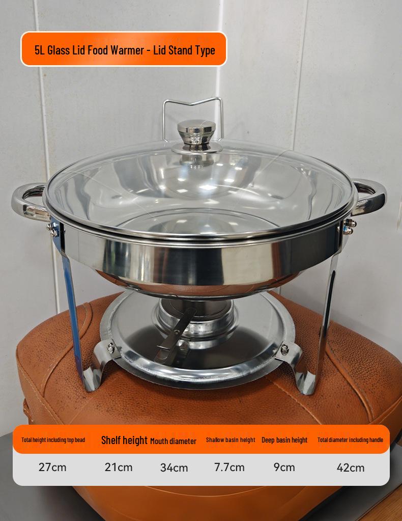 Stainless Steel Round Chafing Dish with Hangable Heat Preservation Container