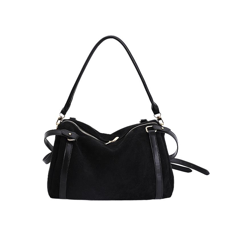 Retro Frosted Boston Women's Large Capacity Tote: Autumn/Winter Shoulder & Crossbody Bowling Bag