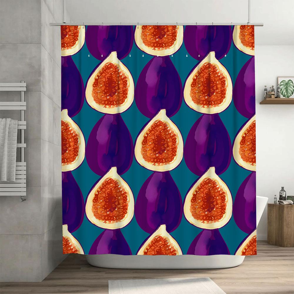 Feigen Muster Duschvorhang Lila Feige Badezimmer Dekoration Moderne Deko Duschvorhänge Für Badezimmer Liner Rosa Wassermelone Feigen