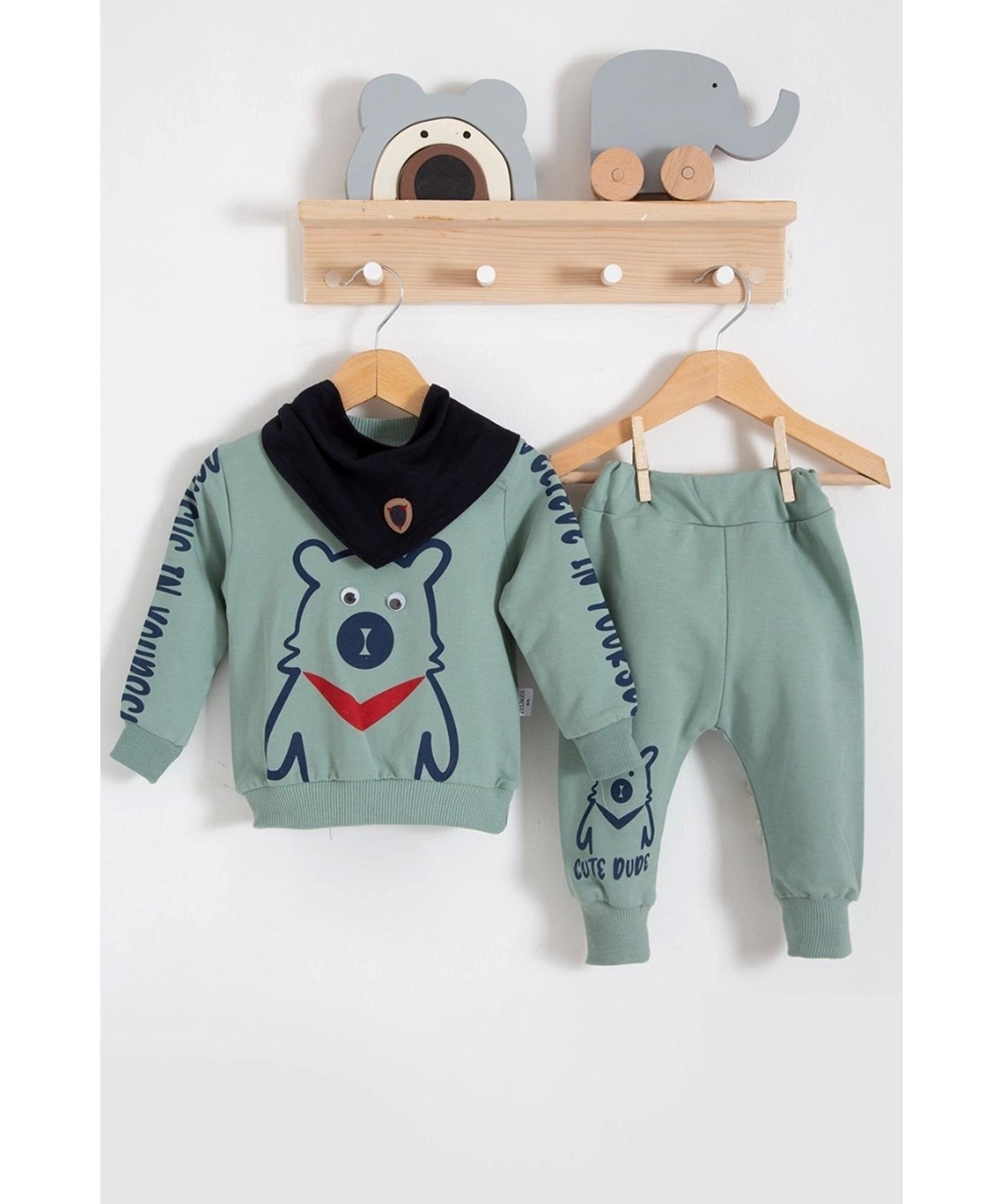 

Комплект из 3 предметов для мальчика с шарфом с подвижными глазами